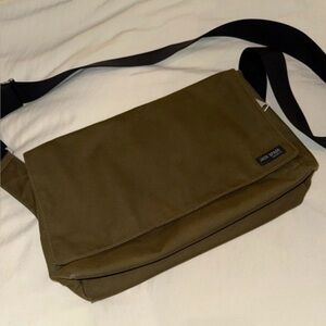 Jack Spade Olive Messenger Bag with Black Strap
